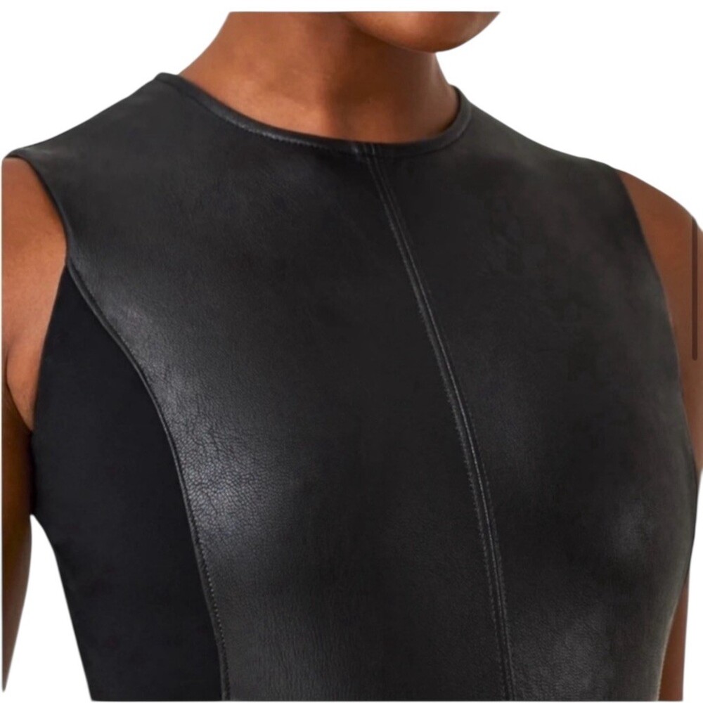 SPANX Dress‎ Womens Size 1X/1T Black Sleeveless Sheath Bodycon Knee Length - Picture 4 of 9